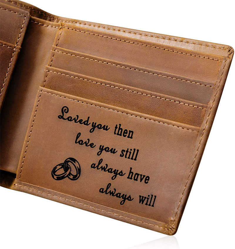 Leather wallet customized gifts for boyfriend